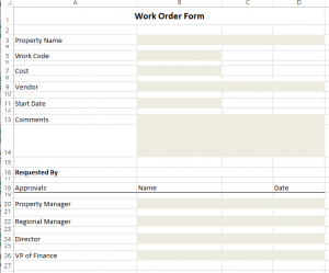 Work Order Template with SpreadsheetWeb Using Excel