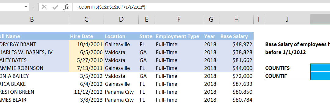 How to count values if date is less than by using COUNTIF function