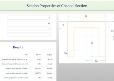 Section Properties Calculator - Channel Section