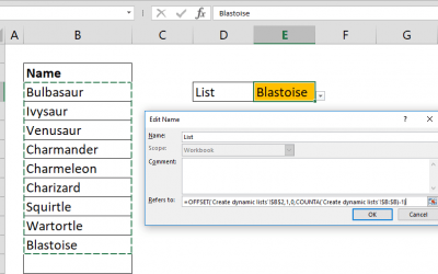 How to create a dynamic drop down list in Excel