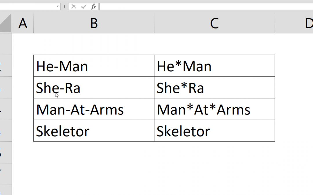 How to replace characters in Excel