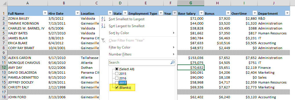 How to Remove Blank Rows in Excel