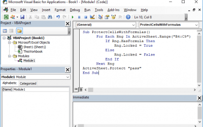 How to lock a cell in Excel formula using VBA