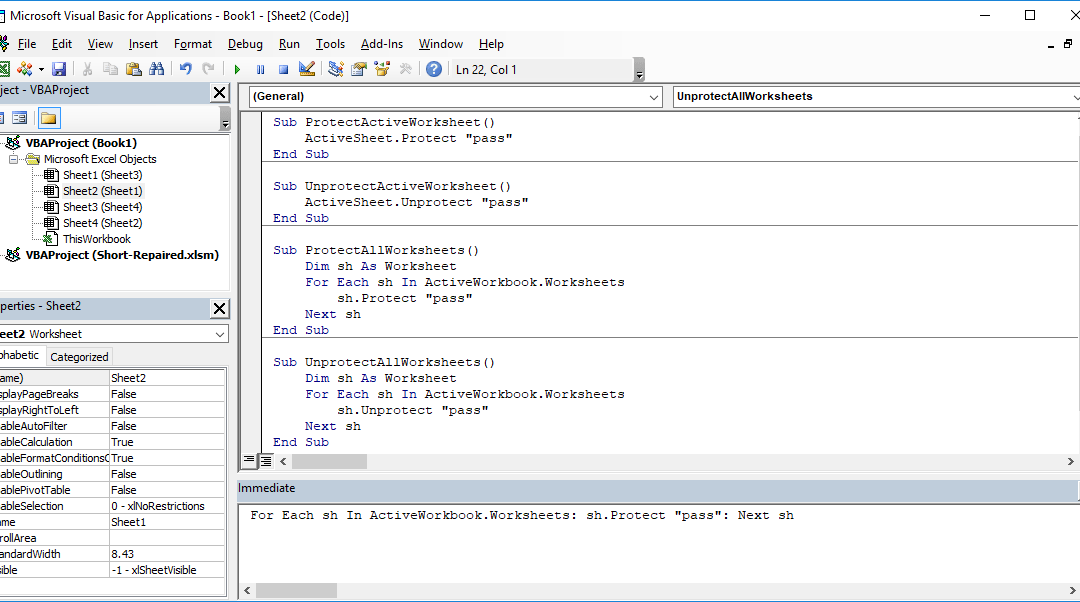 How to un-protect a protected worksheet and vice versa - the VBA method