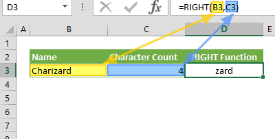 Excel Function: RIGHT