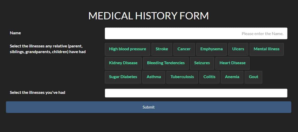 Medical History Form