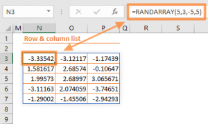 RANDARRAY Function in Excel