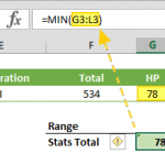 excel min function