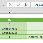 excel ln function
