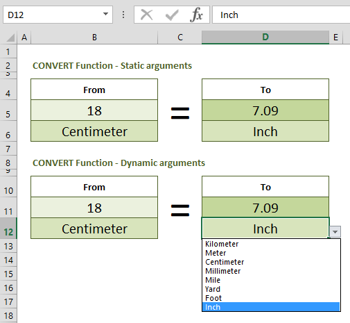 How to convert cm to inches, and vice versa