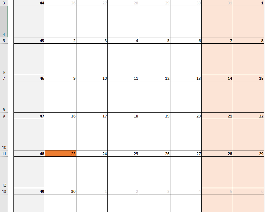 How To Create A Dynamically Changing Calendar In Excel