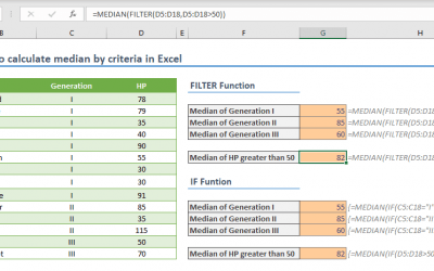 How to calculate median by criteria in Excel