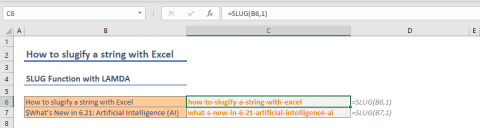 How to slugify a string with Excel