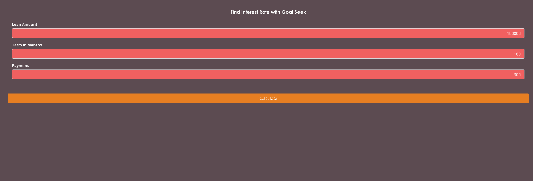 Find Interest Rate with Goal Seek