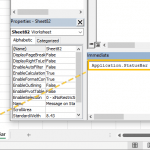 How to show message on Status Bar in Excel