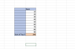 Find the top 3 value's sum with Excel LARGE Function 2