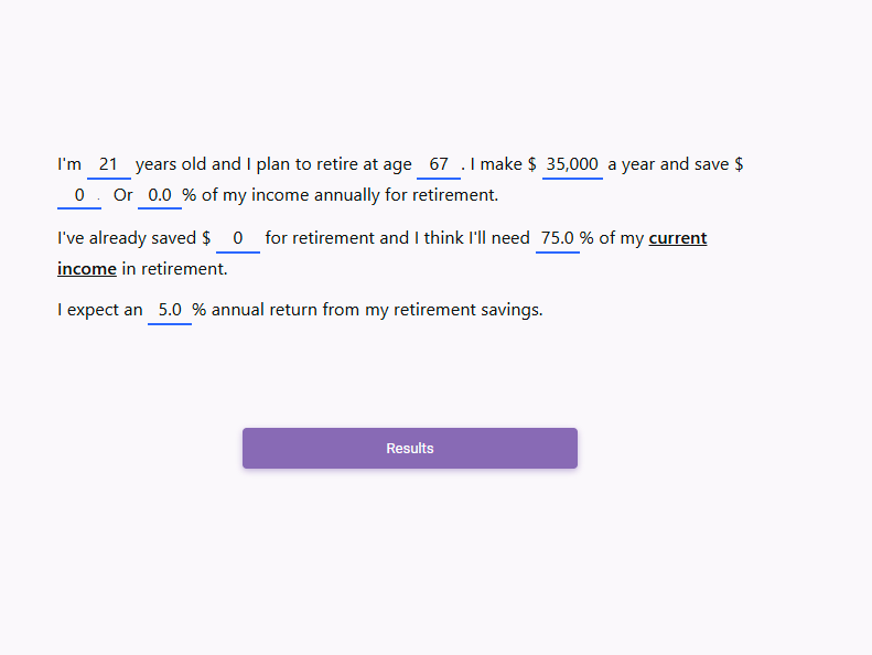 Retirement Calculator V1