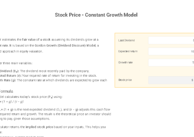 Stock Price - Constant Growth Model