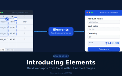 Introducing Elements: Build Web Apps from Excel Without Named Ranges