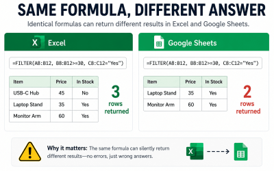 Same Formula, Different Answer: Spreadsheet Traps in Excel and Google Sheets