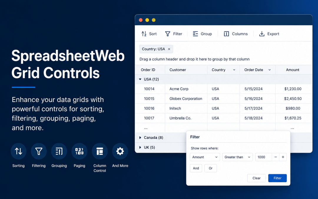 Working with Grid Controls in SpreadsheetWeb: Input, Output, and Form-Based